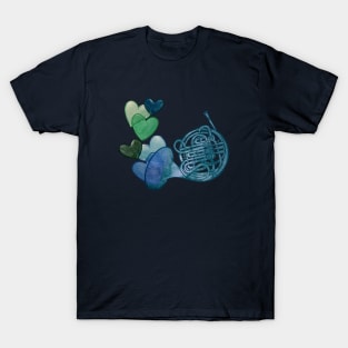 Blue French Horn Love T-Shirt